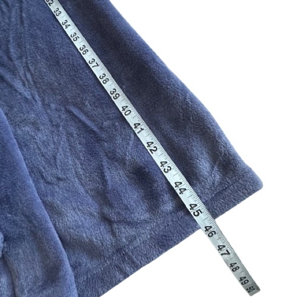 NWT Carole Hochman Women's L Blue Plush Faux Fur Sleeved Belted Midi Wrap Robe - Picture 8 of 13